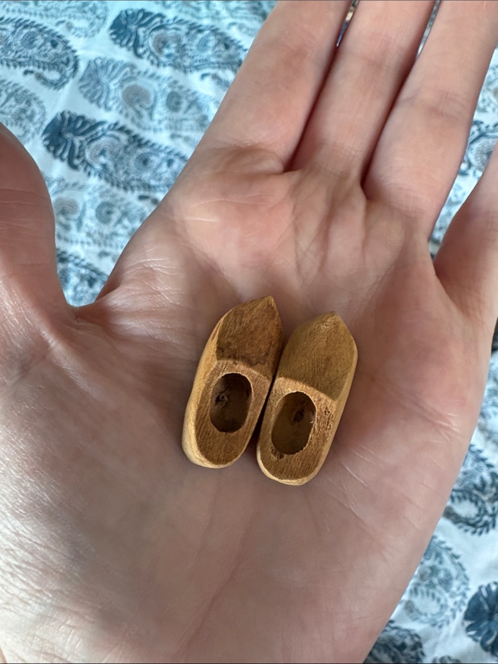 Miniature Kids Shoes Wooden Doll Clogs - Brown